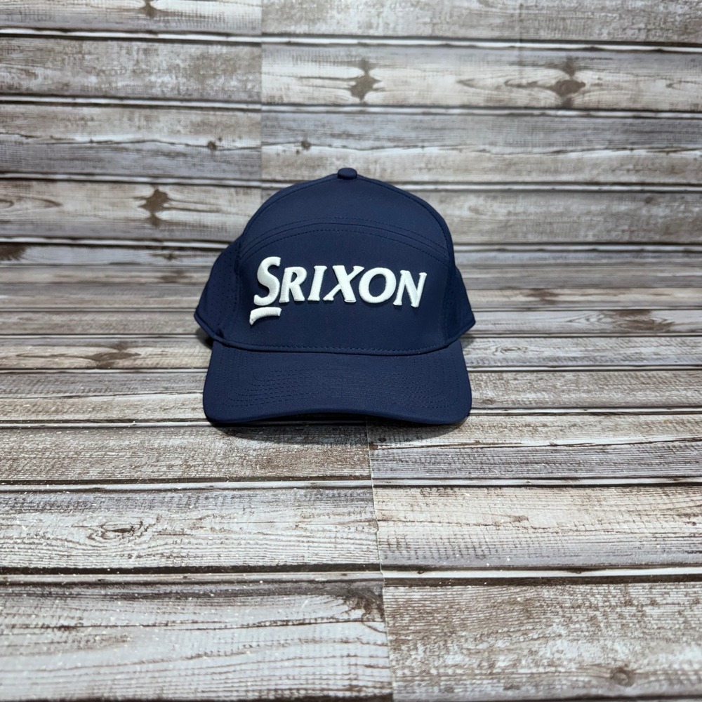 Srixon Golf Hat Navy Blue Perforated Performance Snapback Baseball Cap